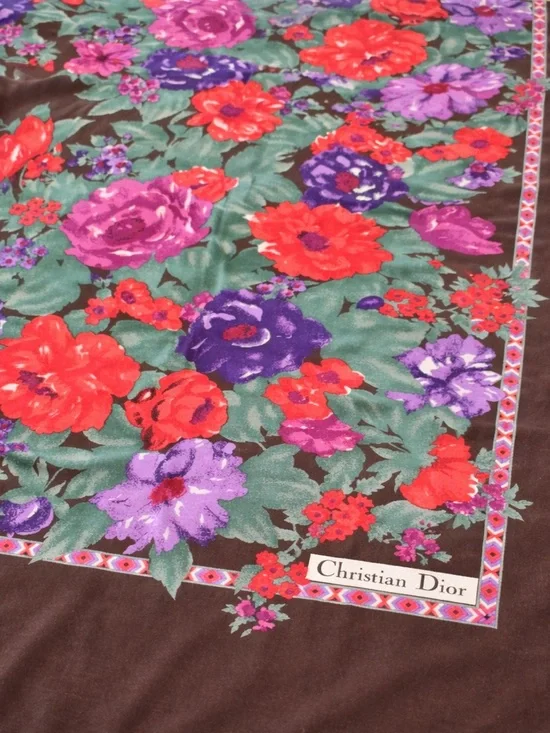Christian Dior Vintage Floral Scarf - Picture 2 of 5